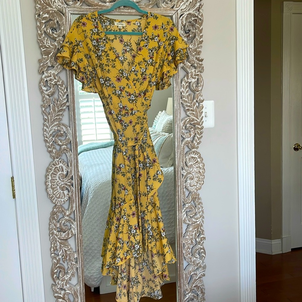 Max Studio Yellow flower printed sundress